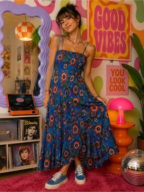 band of gypsies floral maxi dress Band of Gypsies RED/MAGENTA Floral Tie-Sleeve Maxi Swim Cover-up Dress, US  2X